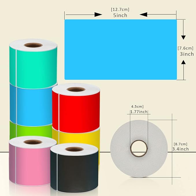 PARLAIM 3" x 5" Rectangle Adhesive Color Code Stickers, 250 per Dispenser Box - Image 3