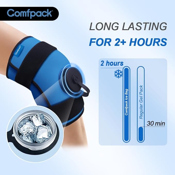 XL Refillable Ice Bag for Injuries, 21.2" x 13" Travel Ice Water Bag Physical - Image 5