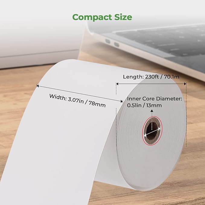 MUNBYN Thermal Paper 3 1/8 x 230ft, 10 Rolls Receipt Paper Work - Image 2