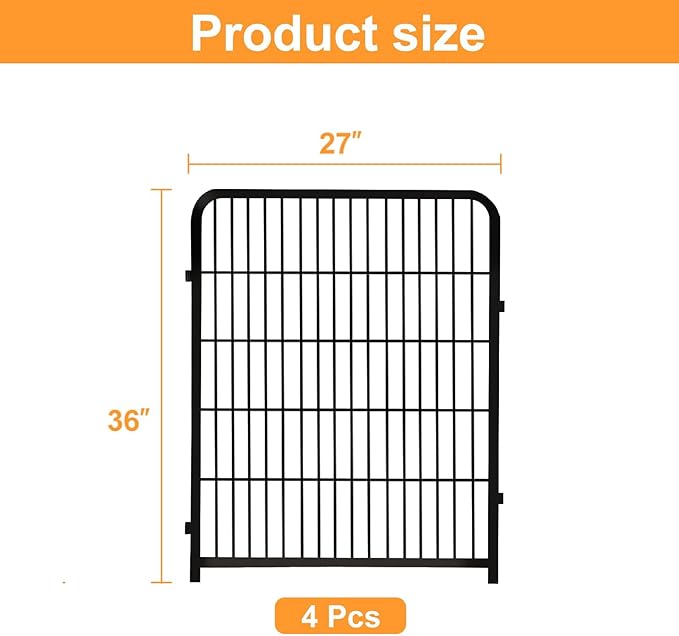 Garden Fencing 36 Inch High, 4 Panels Total 8.9 Ft Dog Fence Outdoor - Image 2