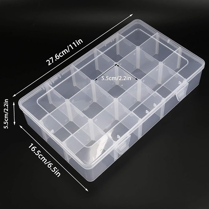 2 Pack 15 Grids Clear Plastic Organizer Box - Image 7