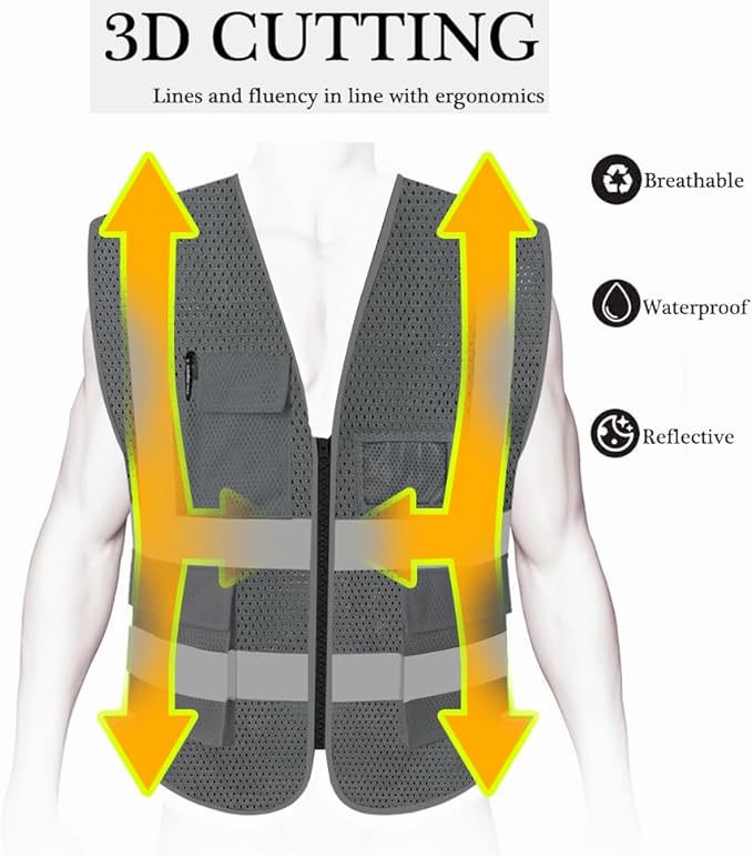 HYCOPROT High Visibility Mesh Safety Reflective Vest - Image 4