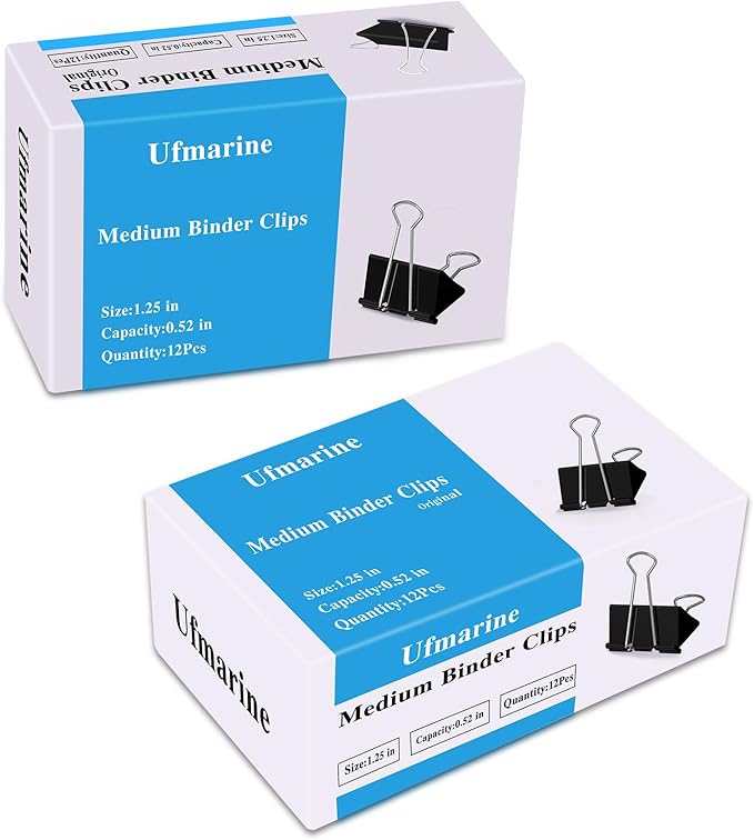 Ufmarine Medium Binder Clips 1.25 Inch Length - Image 8