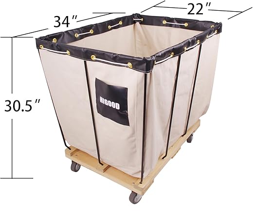 Canvas Basket Bulk Truck, Service Carts 8 Bushel Knock Down Truck, 10.0 cu. ft - Image 3