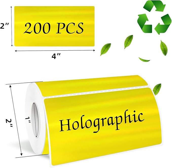 2x4 Inch Holographic Thermal Labels, Self-Adhesive Glitter Thermals Printer - Image 2
