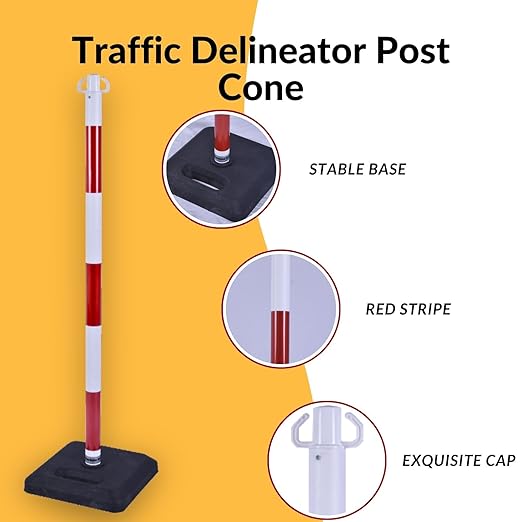 4Pack 35" Traffic Delineator Post Cone - Image 4