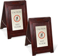 SmartSign Premium 'Caution Wet Floor' Wooden A-Frame Standing Floor Sign by SmartSign