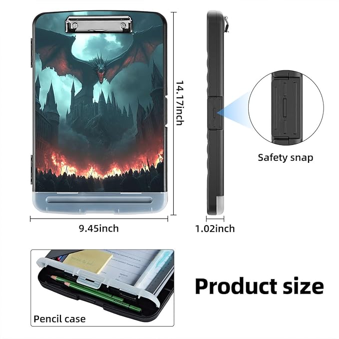 Clipboard with Storage Box & Pen Holder, Heavy Duty Clip Boards 8.5x11 - Image 2