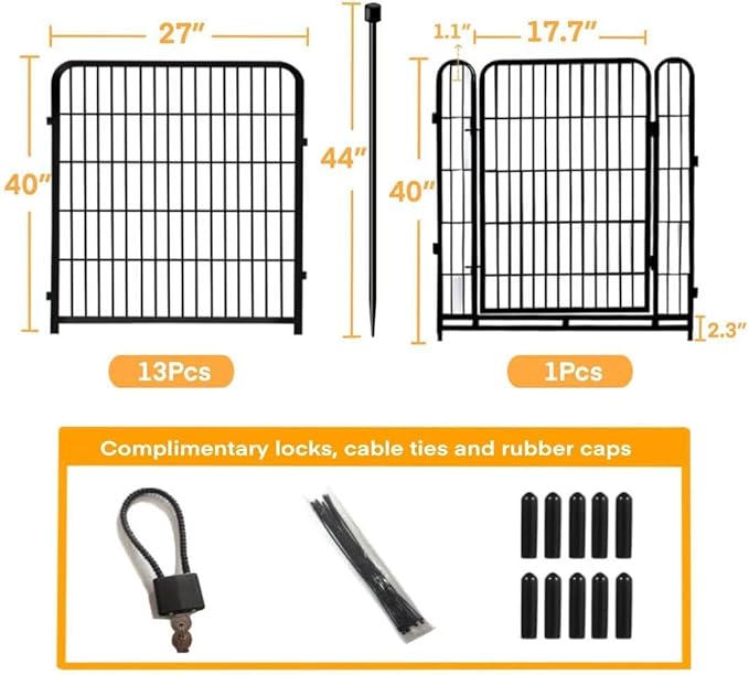 Animal Barrier Fence, 40 in×27 in 14 Panels Total 31 Ft, Garden Fence - Image 4