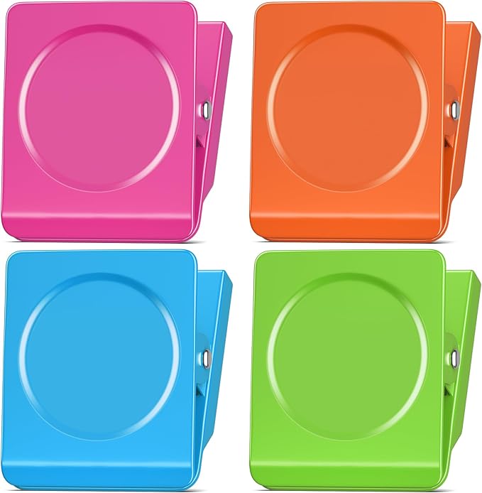FINDMAG Extra Large Clip Magnets, 4 Pack Coloful Magnetic Christmas Light Clips by FINDMAG