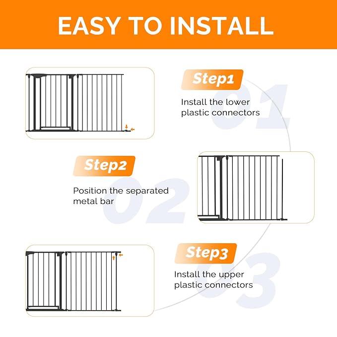 Bonnlo Baby Safety Gate, 82-Inch Configurable Walk-Through Fence - Image 7