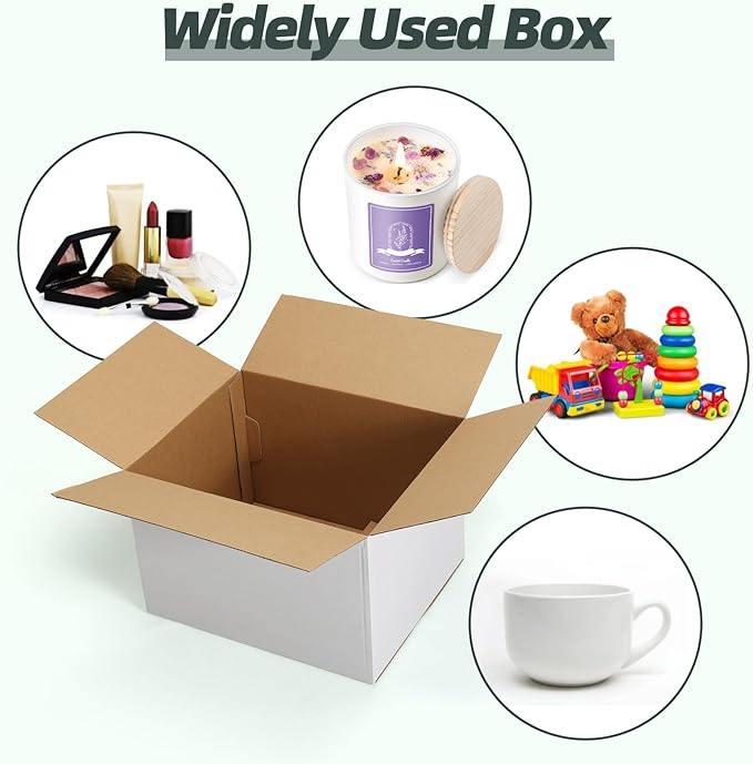 CRUGLA 12x10x8 White Shipping Boxes Set of 15 - Image 4