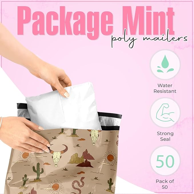 10x13 Poly Mailers – Western Boho – Waterproof, Tear-Resistant Shipping Bags - Image 2