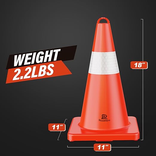 RoadHero Traffic Cones 18 Inch, 12 Pack Safety Cones - Image 2