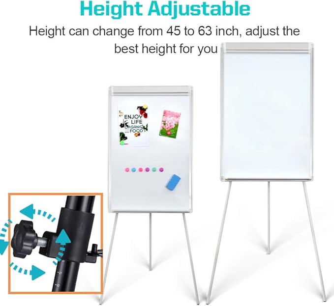 Whiteboard Easel 36" x 24" Height Adjustable, Magnetic Dry Erase Board - Image 2