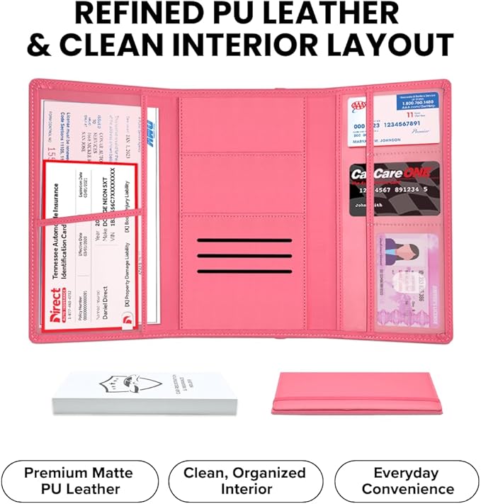 LINTRU Car Registration and Insurance Holder Trifold, Oversized Fit - Image 5