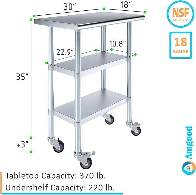 AmGood Stainless Steel Work Table - Image 3