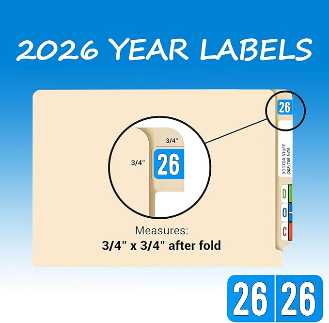 500 Pcs 2026 Year Stickers, Waterproof File Folder Labels, Self-Adhesive - Image 7