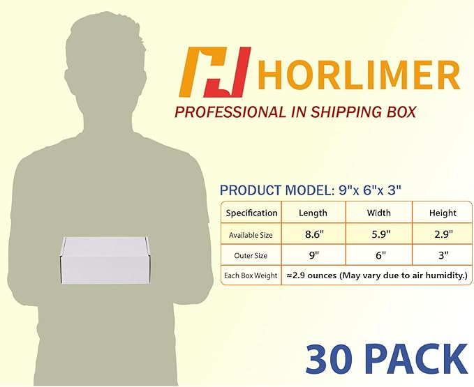 HORLIMER 9x6x3 Shipping Boxes Set of 30 - Image 2