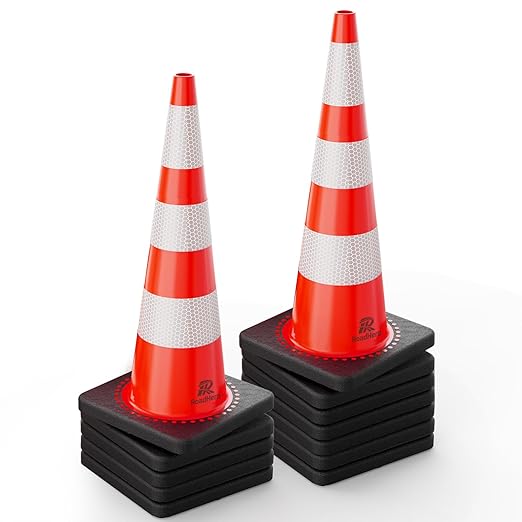 RoadHero 12 Pack Traffic Safety Cones 36 Inch, PVC Cone by RoadHeroUS