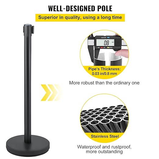 VEVOR Crowd Control Stanchions, Stanchion Posts Queue Pole - Image 3