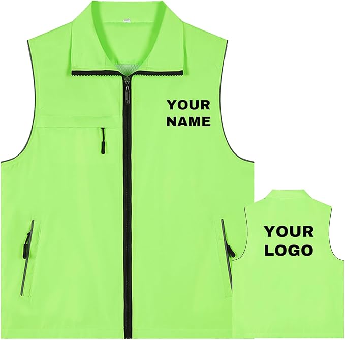 YOWESHOP Lightweight Zip-Up Safety Vest by YOWESHOP