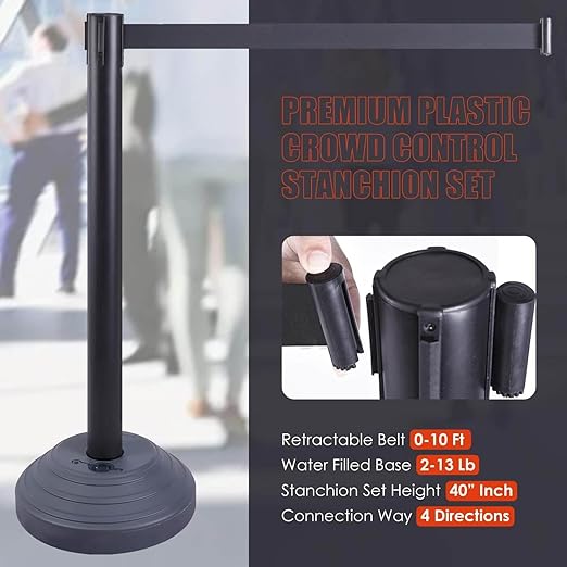 10 ft Crowd Control Stanchion Set, Crowd Control Barrier, Stanchions - Image 2