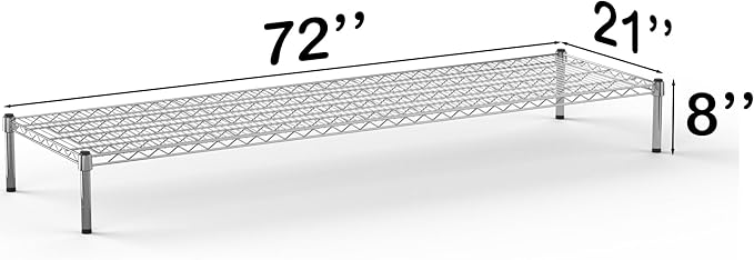 21''W x 72''L x 8''H Chrome Plated Wire Dunnage Rack | Off The Floor Storage - Image 3