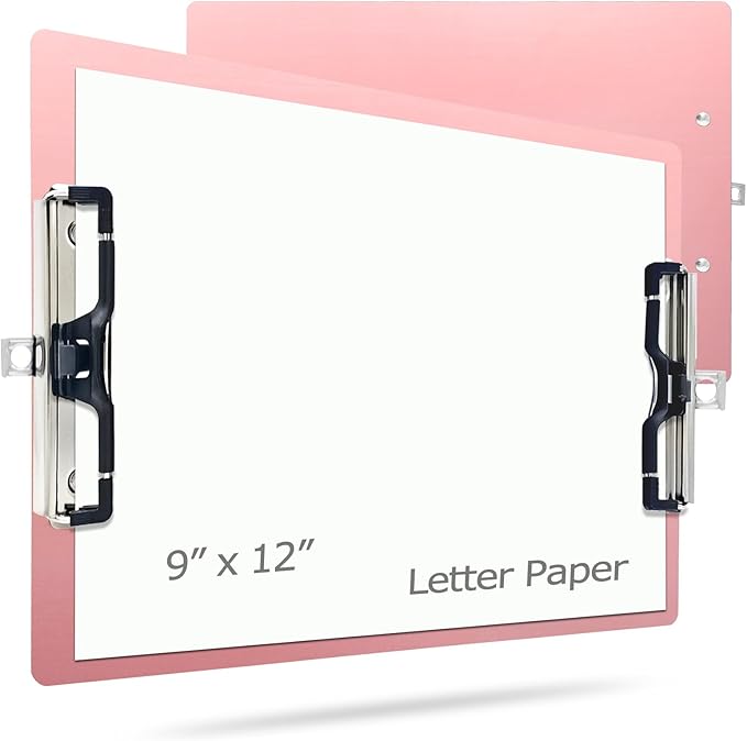 Aluminum Metal Clipboard Stainless Hangable Pen Holder Double Clip Board Size by Liushun