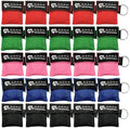 25 Packs CPR Face Shield with Keyring, CPR Pocket Mask Keychain by iforyHealthyLiving