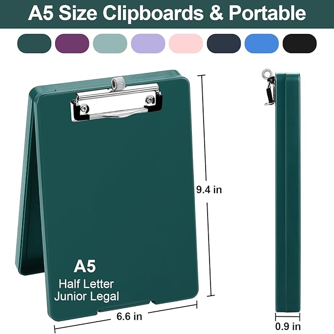 Small Clipboard with Storage, A5 Clipboards with Pen Holder, Half Letter Clip - Image 2