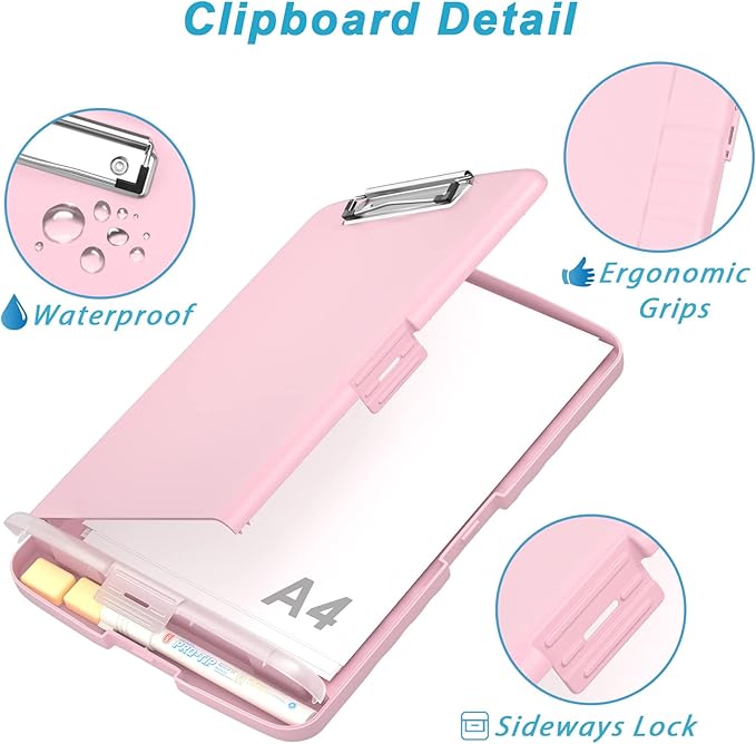 Rimilak Plastic Clipboard with Storage, 8.5 x 11″ High Capacity Folio Nursing - Image 5