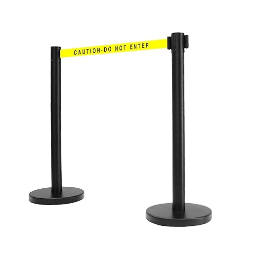 VIP Crowd Control Retractable Belt Queue Safety Stanchion Barrier Set - Image 4