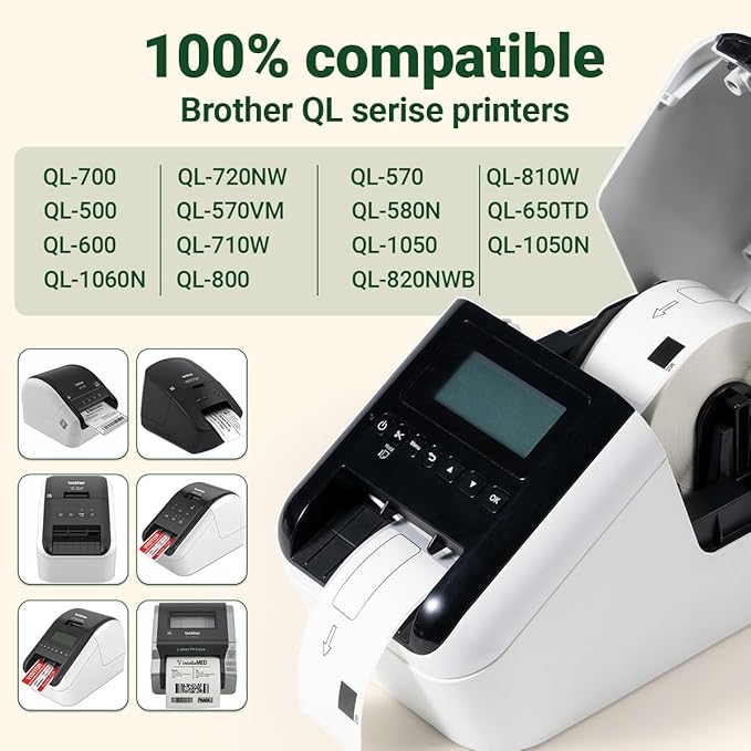 Compatible with Brother QL-800 Label DK-1208 Large White Paper Address Die-Cut - Image 3