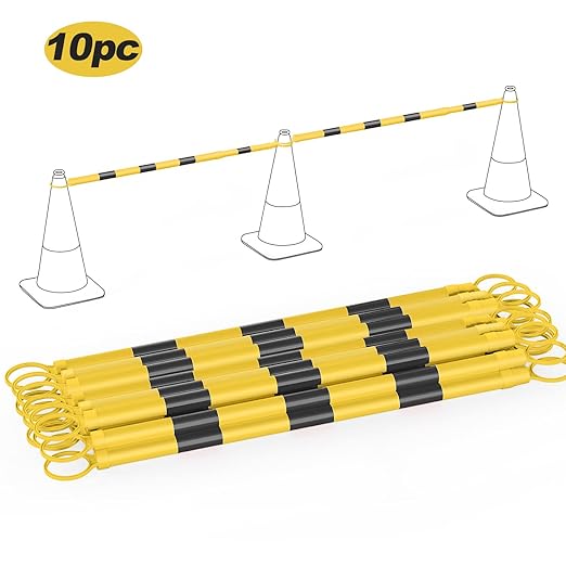 RoadHero 10 Pack 4 FT to 6.9 FT Retractable Cone Bar, Expandable Traffic Cone - Image 2