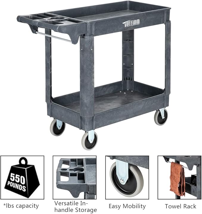 TUFFIOM Plastic Service Utility Cart - Image 8