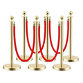 LOVMOR 6PCS Gold Stanchion Posts Queue, 38 Inch Red Velvet Rope, 5 FT Red by LOVMOR