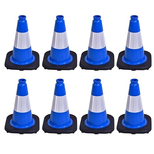 8 Pack 12 Inch Blue Safety Cones Durable by OranclUS