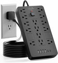 Surge Protector Power Strip-14 Outlets and 6 USB Ports, 6 Feet Flat Plug by Unknown