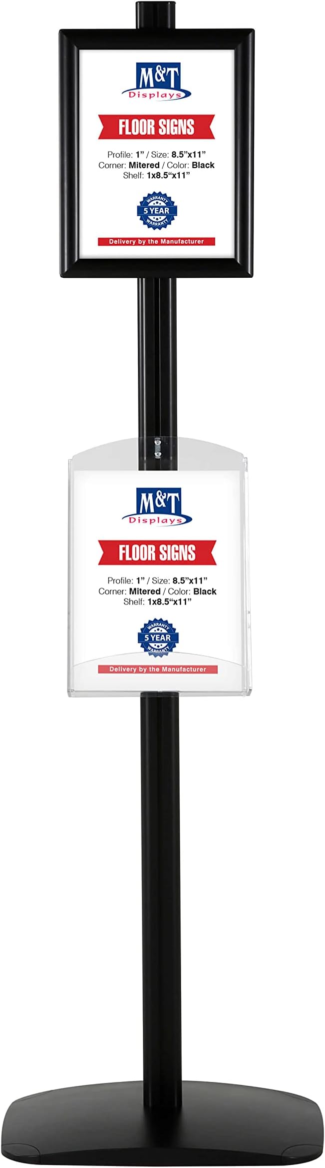 M&T Displays Free Standing Aluminum Display Stand Single Sided Document - Image 2