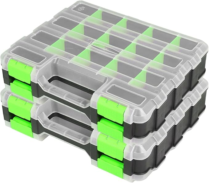 Generic Tool Box with Transparent Lid, Double Side 34-Compartments Organizer by Unknown