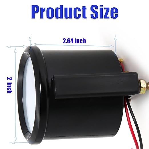 2" Universal Water Temp Gauge, 100-250℉ Blue LED Backlit DC 12V Thermometer Kit - Image 5