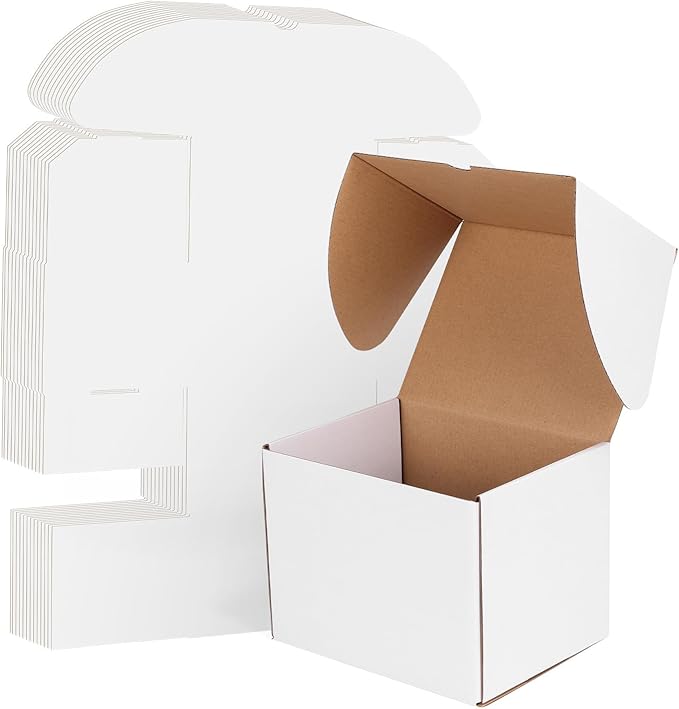 WIFTREY 8x6x6 inches Shipping Boxes set of 20 White Corrugated Cardboard Box by WIFTREY