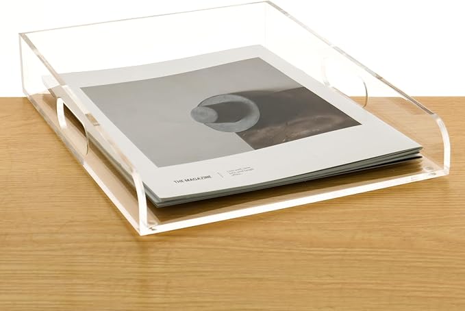 Clear Acrylic Paper Trays, Desk File Organizer, A4 Paper Holder, Low-Profile by AIMOLLYACRYLICSTORAGE