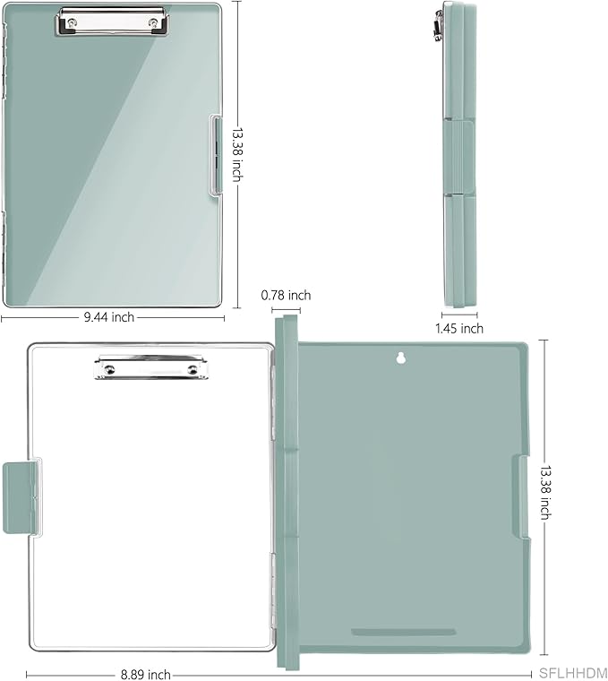 Clipboard with Storage, Heavy Duty Clip Boards 8.5x11 with 2 Storage Case - Image 2
