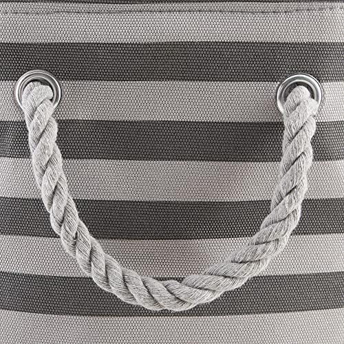 Bone Dry Pet Storage Collection Striped Paw Patch Bin, Small Round, Grayz, Medium Breeds - Image 4
