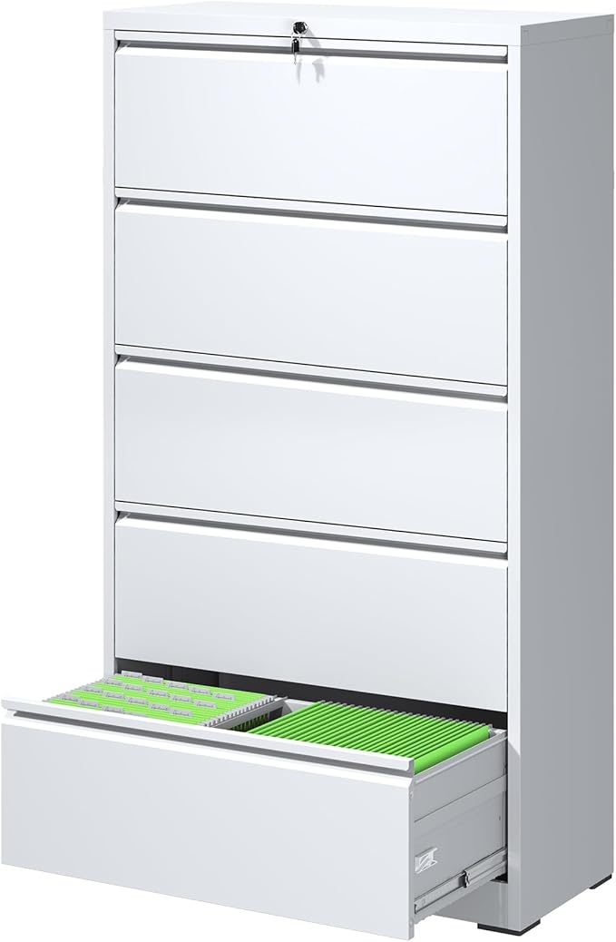 5 Drawer Metal Office Storage Filing Cabinet by FLIXELIO