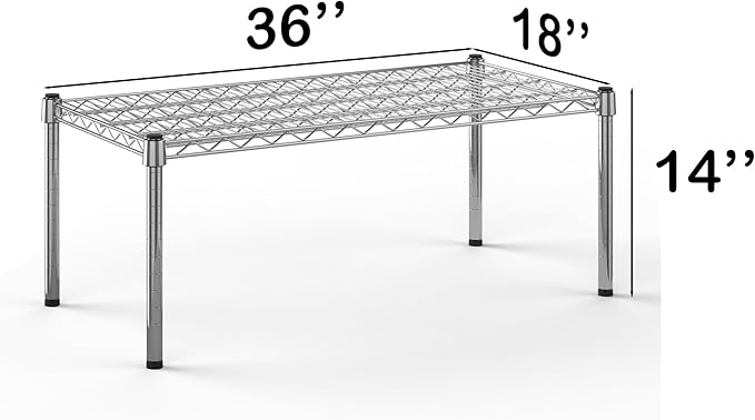 18''W x 36''L x 14''H Chrome Plated Wire Dunnage Rack | Off The Floor Storage - Image 3