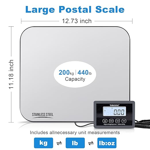 THINKSCALE Shipping Scale, 440lb/1oz Digital Postal Postage Scale - Image 2