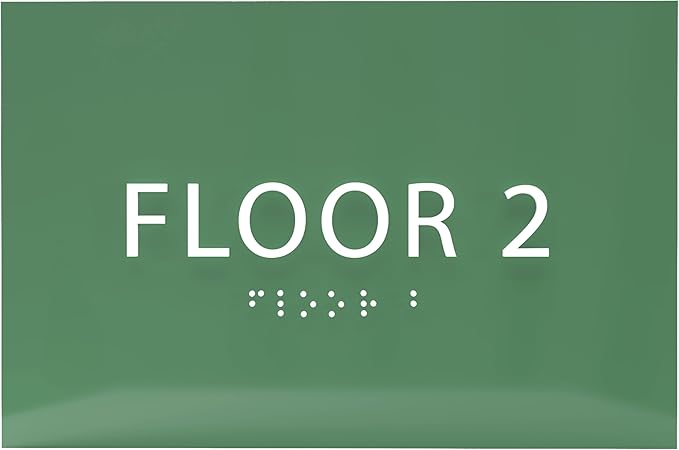 6" X4" Floor 2 Sign by ADACentralSigns